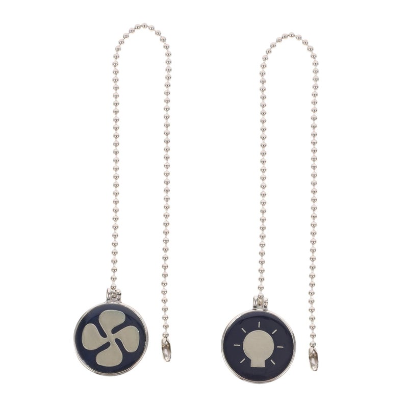 2Pcs Decorative Blue Pendant Metal Ceiling Fan Pull Chain Extension For Bedroom Living Room - Image 2