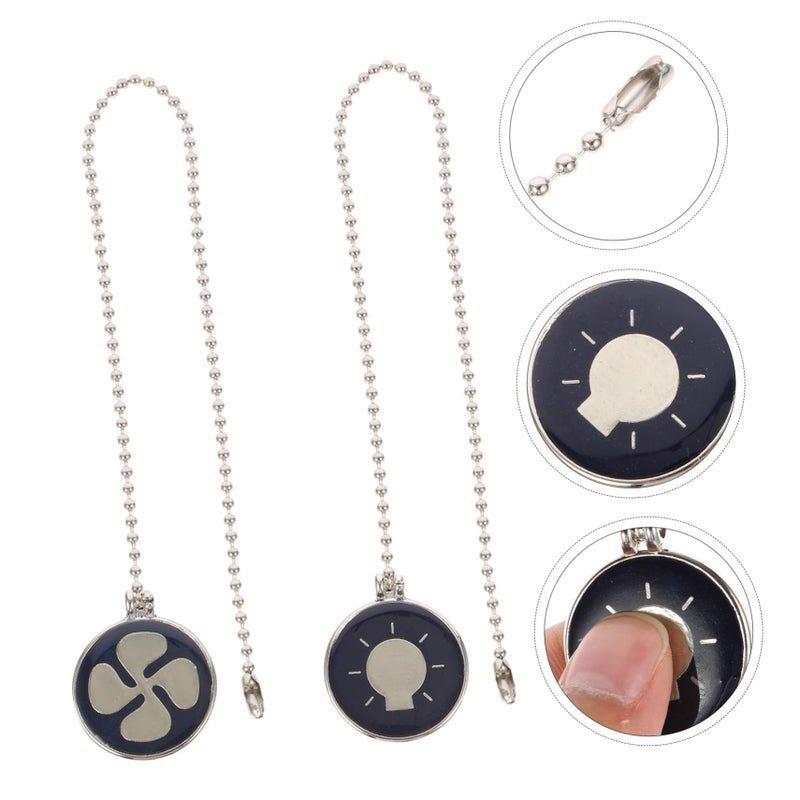 2Pcs Decorative Blue Pendant Metal Ceiling Fan Pull Chain Extension For Bedroom Living Room - Image 5