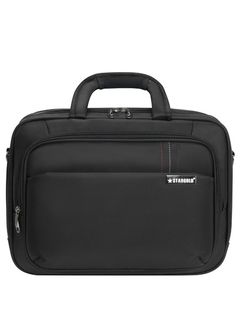 Stargold Laptop Bag, Premium 15.6" Business Briefcase With Multiple Compartments, Padded Shoulder Strap, And Water-Resistant Material, Black  - Image 1