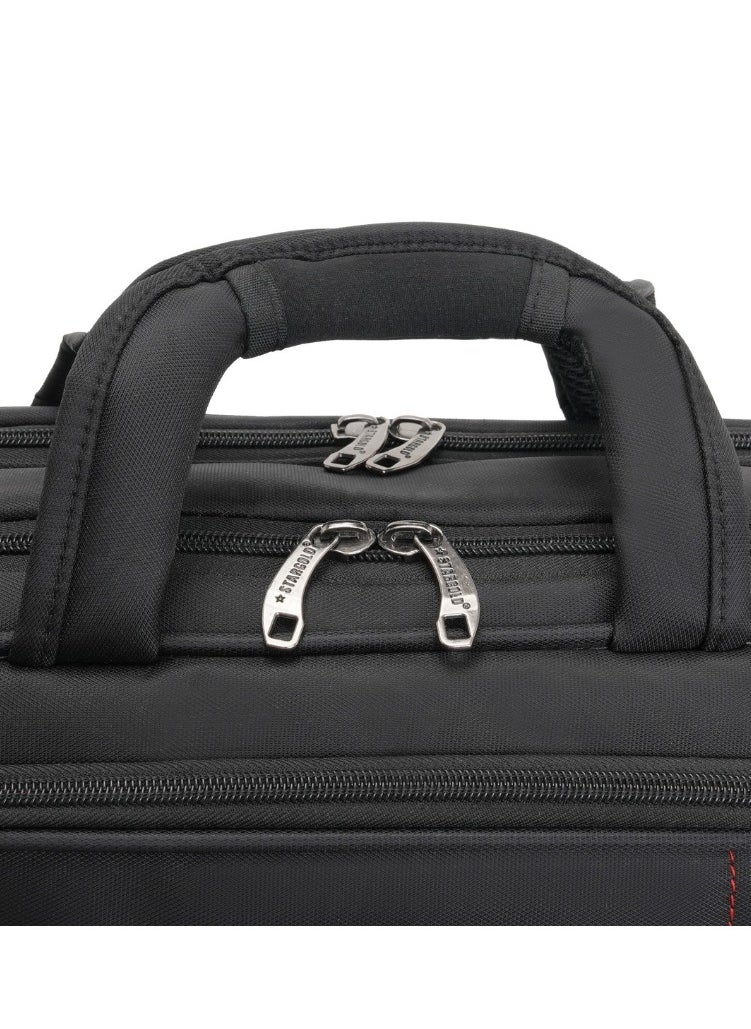 Stargold Laptop Bag, Premium 15.6" Business Briefcase With Multiple Compartments, Padded Shoulder Strap, And Water-Resistant Material, Black  - Image 3