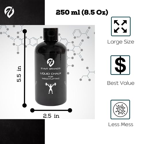 EVMT Brands Liquid Chalk, Mess Free Gym Chalk for Weightlifting, Gymnastics, Rock Climbing, Dancing. Sweat Resistant and Long Lasting for Stronger Grip. Package May Vary. - Image 3