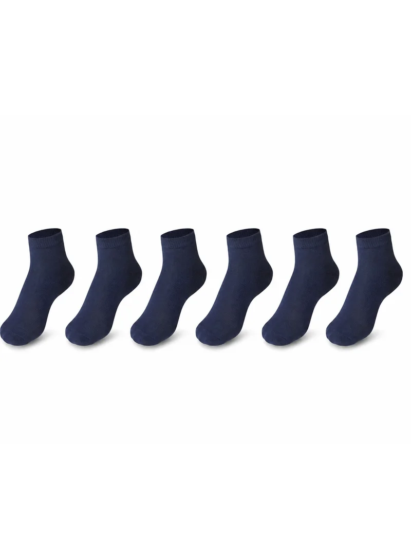 Ampm Kids Cotton-blended Ankle length Socks for Boys and Girls (PACK OF 6) Skin friendly, Lightweight, Ultra-Soft touch, Secure Gentle Grip, Reinforced stitch - NAVY BLUE