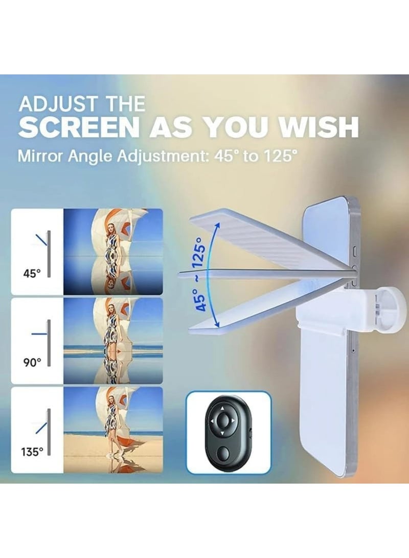 SYOSI Mirror Reflection Clip, Adjustable Smartphone Camera Reflector, Selfie Light Enhancer for Mobile Photography, Universal Clip-on Design, Outdoor Travel Portraits, Black - Image 5
