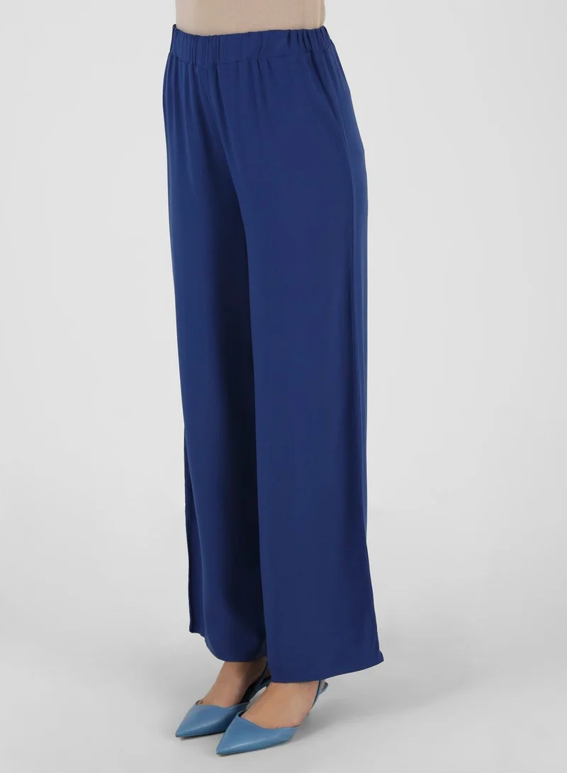 Refka by modanisa Crew Neck Top & Flared High Waist Pants Set