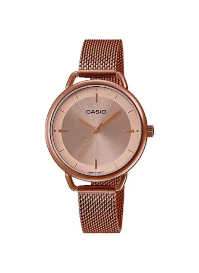 كاسيو Women's Analog Display Watch With Rose Gold Stainless Steel Mesh  Strap - LTP-E413MR-9ADF