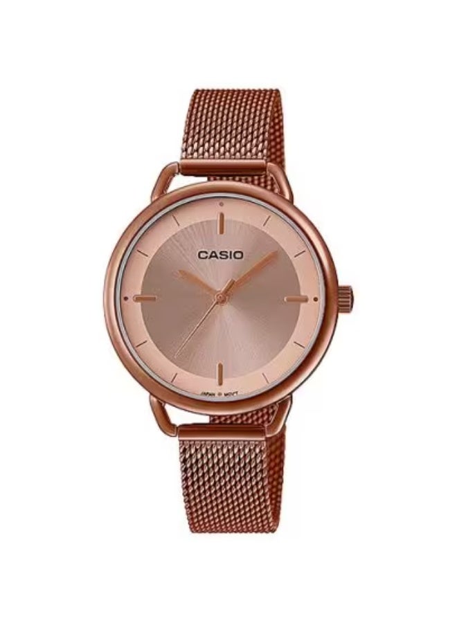CASIO Women's Stainless Steel Mesh  Analog Watch LTP-E413MR-9ADF - 32 mm