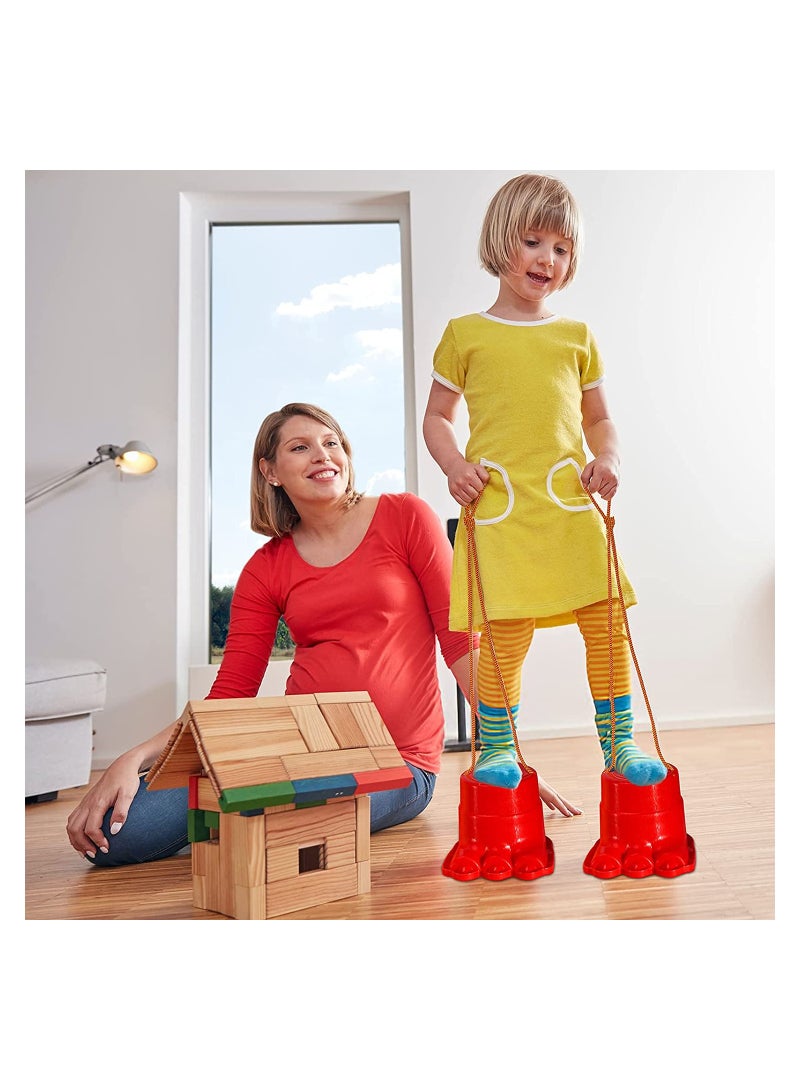 Kids Walking Stilts 4 Pairs Adjustable Balance Toys for Active Play and Coordination Development 8 Stilts Total - Image 3