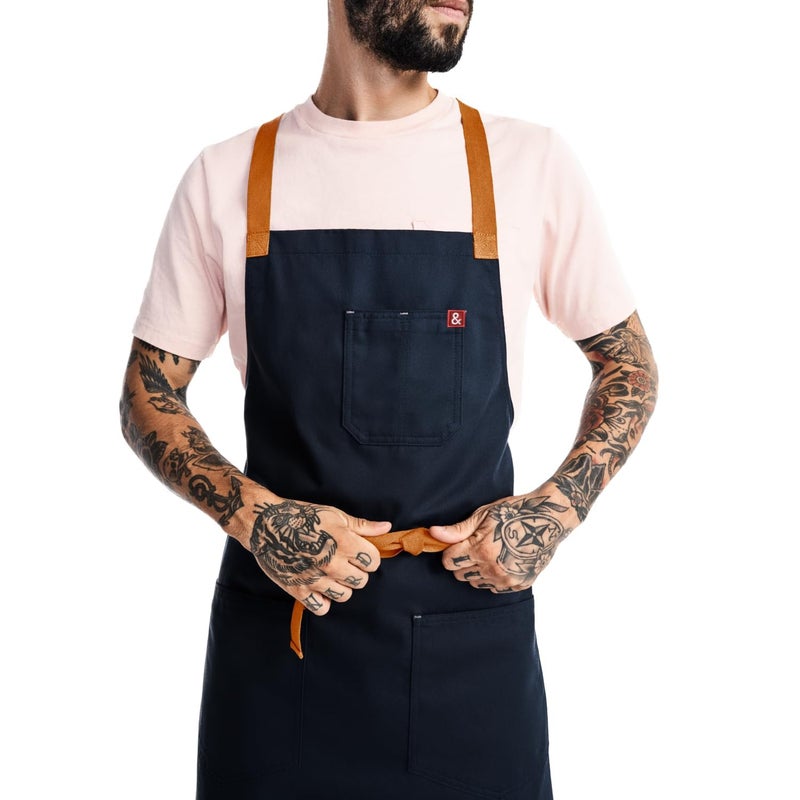 Hedley & Bennett هيدلي وبينيت كروسباك ساحة - كروبيباك طاه مآزر مع جيوب - 100 ٪ من القطن Twill 8oz - منتصف الليل الأزرق  - Image 1