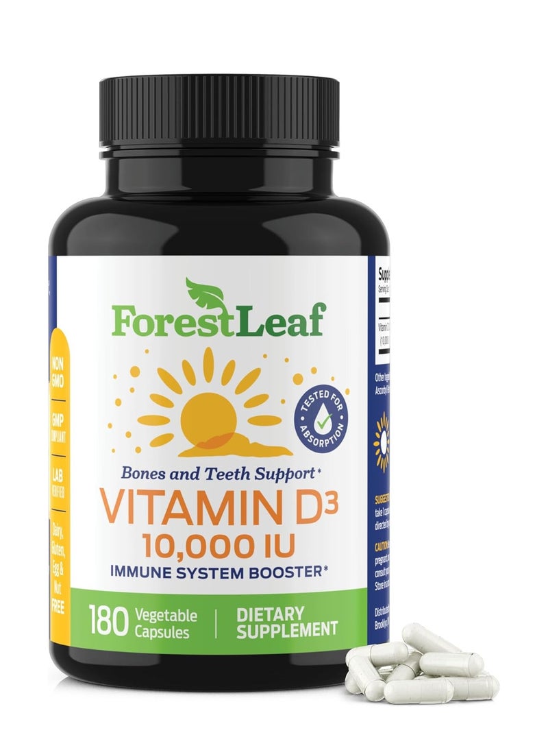 فورست ليف فيتامين د3 10000 وحدة دولية، 180 كبسولة نباتية - Image 1