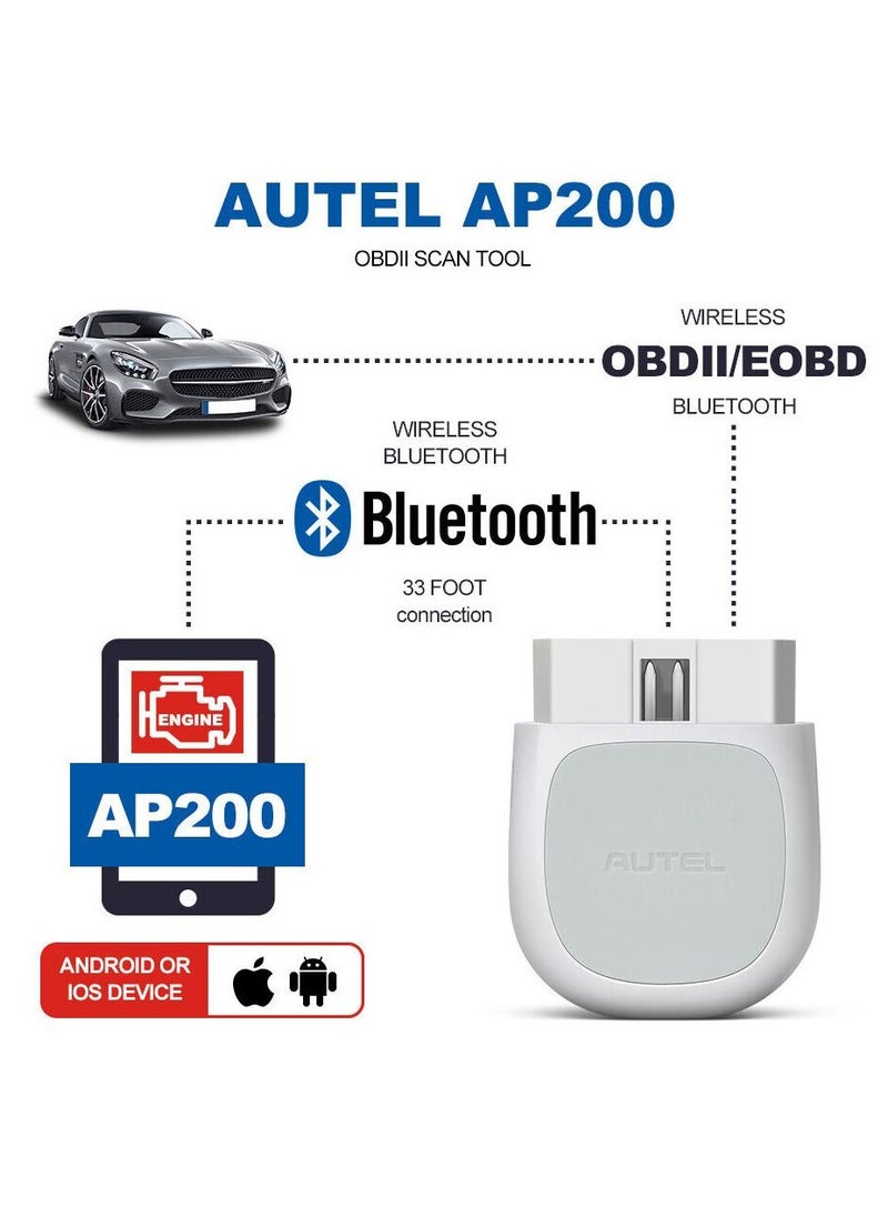 Autel - Autel AP200 Bluetooth OBD2 Scanner Code Reader with Full Systems Diagnoses - Image 1