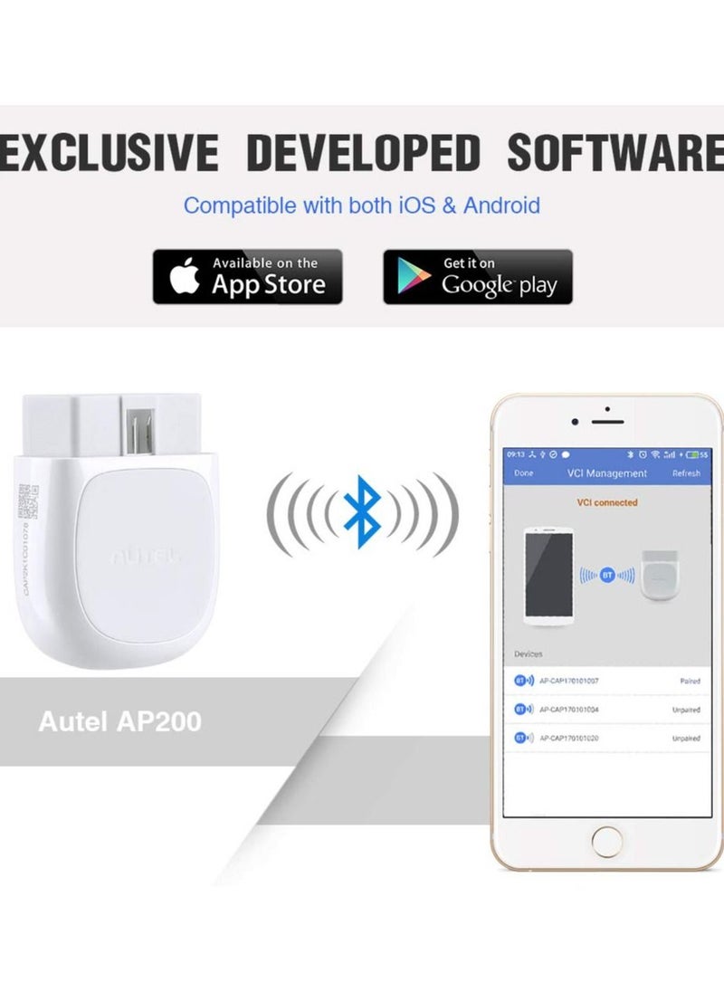 Autel - Autel AP200 Bluetooth OBD2 Scanner Code Reader with Full Systems Diagnoses - Image 1