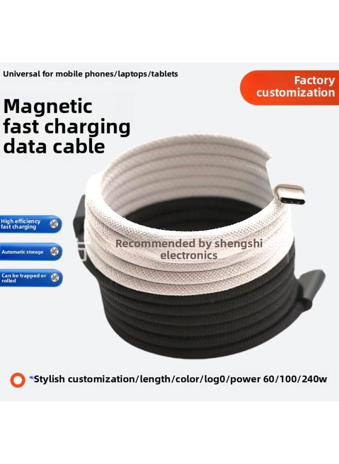 Generic - Manufacturer Customized Magnetic Data Cable Automatic Storage Suitable For Android Typec For Huawei For Apple For Iphone16-Color:100cm-Model:Pink (type-c To Lightning) Suitable For Iphone14 And Earlier - Image 1