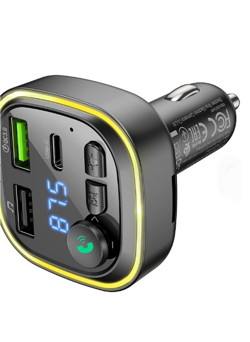 BOROFONE جهاز إرسال FM لاسلكي للسيارة بتقنية بلوتوث Qc3.0 من Borofone Bc48 Broad، مشغل MP3 - أسود - Image 1