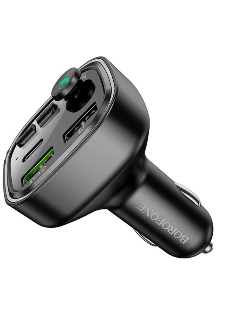 BOROFONE جهاز إرسال FM لاسلكي للسيارة بتقنية بلوتوث Qc3.0 من Borofone Bc48 Broad، مشغل MP3 - أسود - Image 2