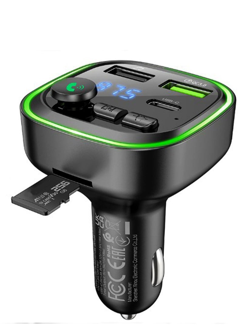 BOROFONE جهاز إرسال FM لاسلكي للسيارة بتقنية بلوتوث Qc3.0 من Borofone Bc48 Broad، مشغل MP3 - أسود - Image 4