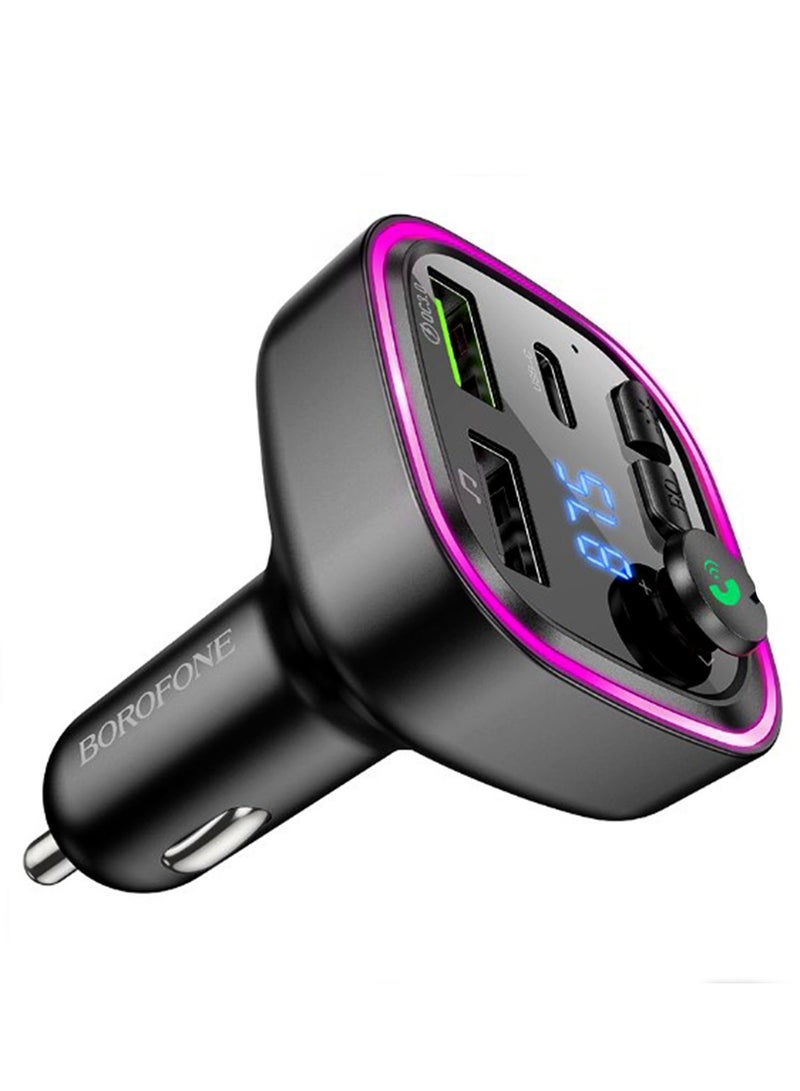 BOROFONE جهاز إرسال FM لاسلكي للسيارة بتقنية بلوتوث Qc3.0 من Borofone Bc48 Broad، مشغل MP3 - أسود - Image 3