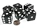 Koplow Games Set of 6 D6 25mm Large Opaque Jumbo Dice Black with White Pip - Image 2