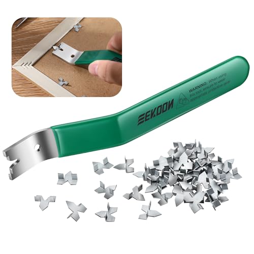 Feekoon Glazier Point Driver, Glazier Setting Tool with 100 Push Points, Glazing Push Point Driver Tool for Framing Glass Picture Cross Stitch(Green) - Image 1