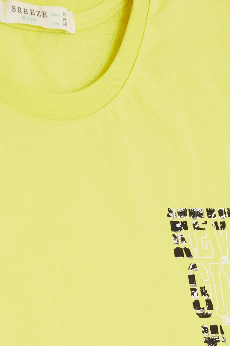 Breeze Girls & Boys Boy's T-Shirt with Text Printed, Age 8-14, Yellow