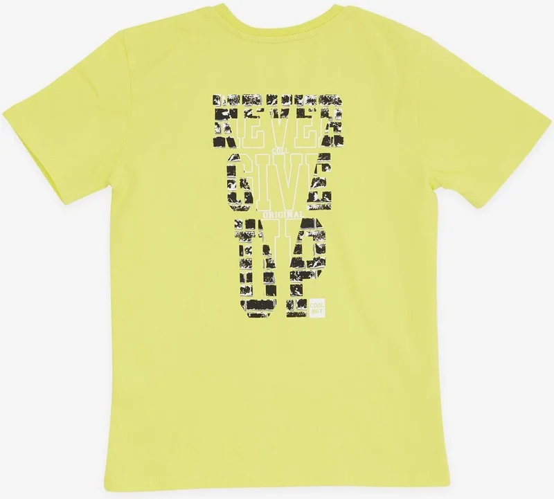 Breeze Girls & Boys Boy's T-Shirt with Text Printed, Age 8-14, Yellow