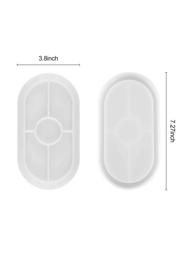 BEATURE 2 Pieces Diy Tray Silicone Resin Mold Oval Jewelry Making Molds Clear Epoxy Resin Casting Mold For Diy Jewelry Container Ring Trinket Storage Plate Mould With Resin Handmade Soap Etc - Image 3
