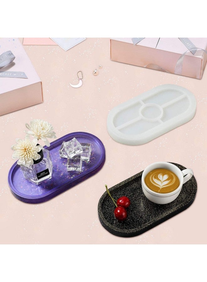 BEATURE 2 Pieces Diy Tray Silicone Resin Mold Oval Jewelry Making Molds Clear Epoxy Resin Casting Mold For Diy Jewelry Container Ring Trinket Storage Plate Mould With Resin Handmade Soap Etc - Image 2