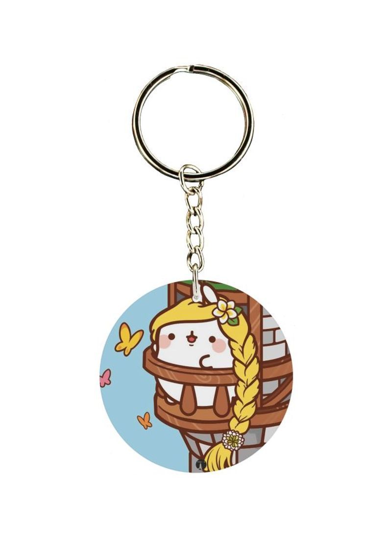 Cartoon Printed Double Sided Keychain