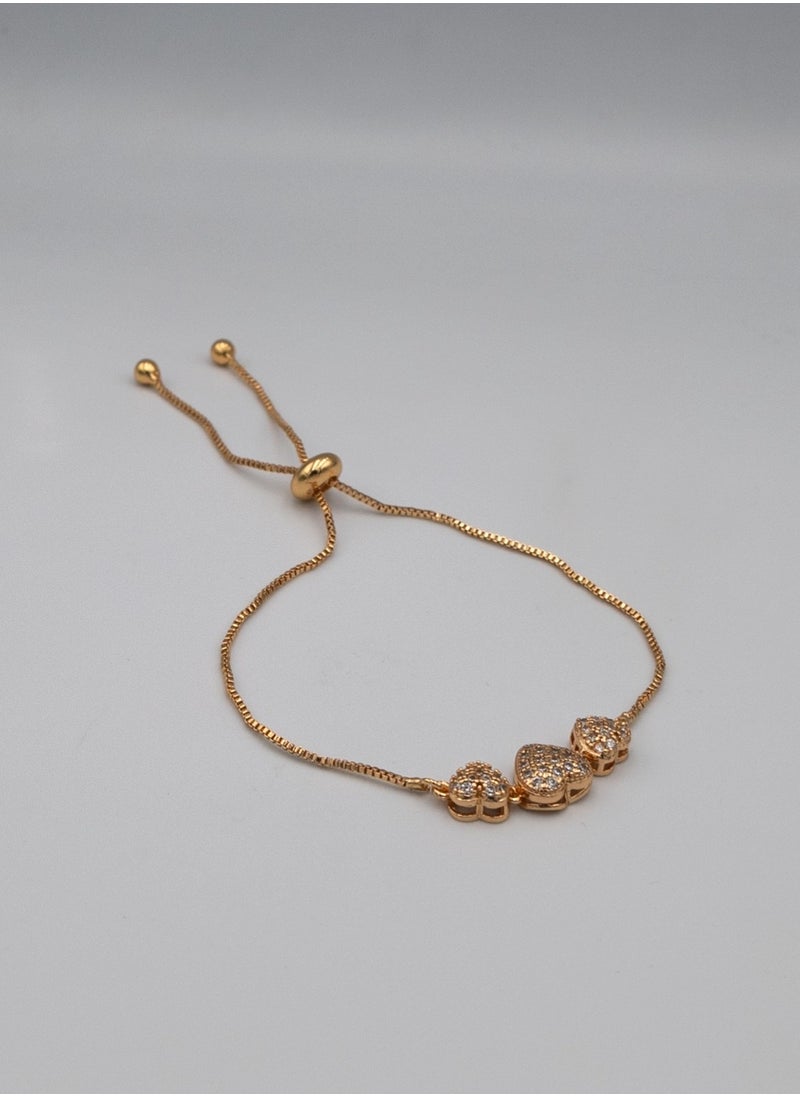 mjuhurat Elegant Gold-Plated Heart Charm Bracelet for Women – Fashion Jewelry (Not Real Gold)  - Image 5