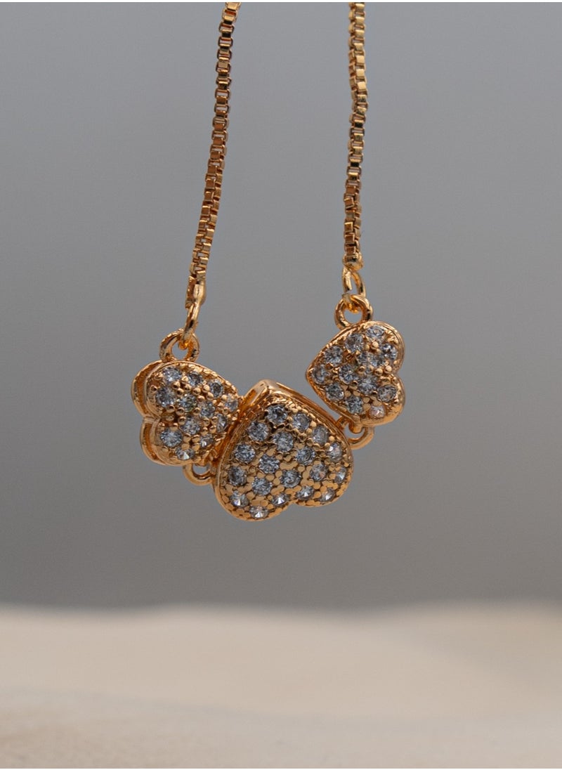 mjuhurat Elegant Gold-Plated Heart Charm Bracelet for Women – Fashion Jewelry (Not Real Gold)  - Image 3