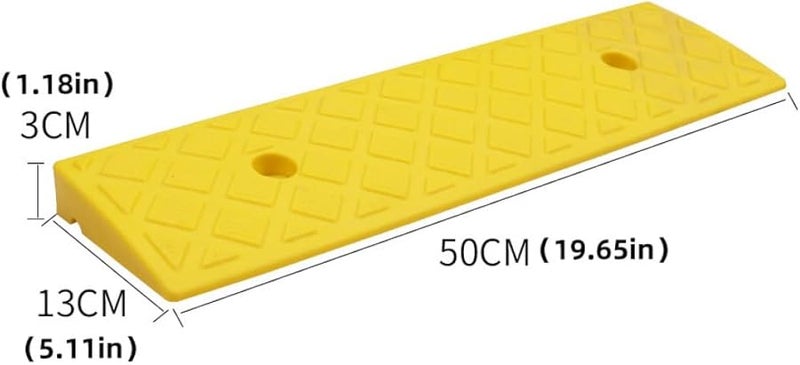 منحدر مدخل بلاستيكي متين مقاس 3 بوصات بسطح غير قابل للانزلاق للكراسي المتحركة وطائرات التنظيف بدون طيار - Image 3