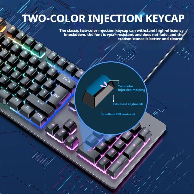 Eweadn لوحة مفاتيح Eweadn Gaming Keyboard, Thickened Metal Panel, Matte Finish, Silent Ergonomic Design, for Home, Office and Gamers - Image 5