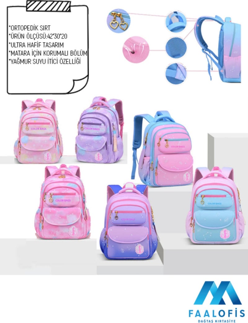Color Bags Ultra Quality Waterproof Back Supported School Bag B6 - Image 2