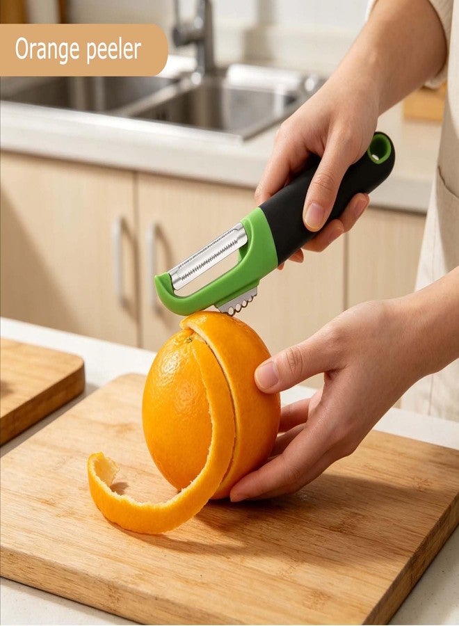 ANMIOU Swivel Vegetable Peeler, Ultra Sharp Stainless Steel Fruit Peeler with Ergonomic Non-Slip Handle, Multifunctional Kitchen Peeler for Potato Carrot Apple Orange Citrus, Dishwasher Safe - Image 4