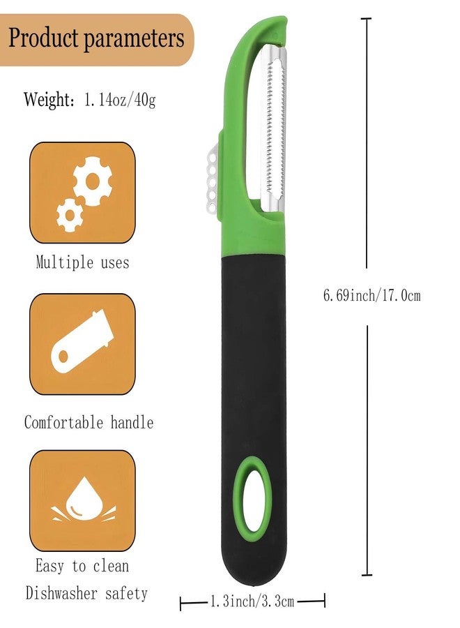 ANMIOU Swivel Vegetable Peeler, Ultra Sharp Stainless Steel Fruit Peeler with Ergonomic Non-Slip Handle, Multifunctional Kitchen Peeler for Potato Carrot Apple Orange Citrus, Dishwasher Safe - Image 2