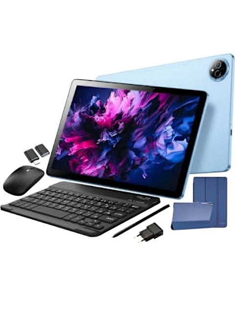 Tab14 5G WiFi Android Tablet With 11Inch Display 8GB RAM 512GB Rom and 8000mAh Battery with Keyboard and Wireless Mouse Blue