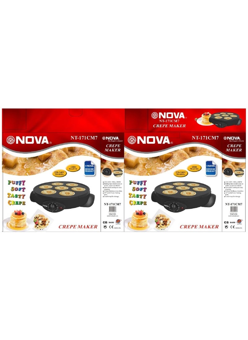 NOVA Crepe and Pancake Maker 1000W – NT-171CM7 with Heat-Resistant Handles, 220-240V, 50/60Hz"  - Image 5