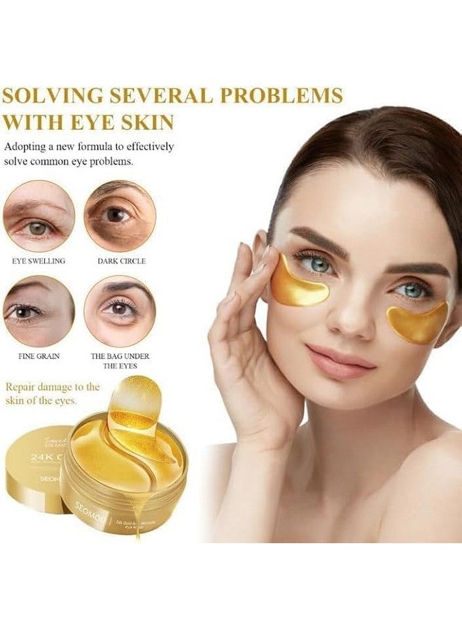 ADEMNEX Under eye Patches for Dark Circles with 24k Gold | Pack of 60 Eye Cooling Gel Pads | Hydrogel Eye Patch Mask with Collagen for Relaxing Eyes, Reducing Puffiness & Wrinkles (Gold) - Image 5