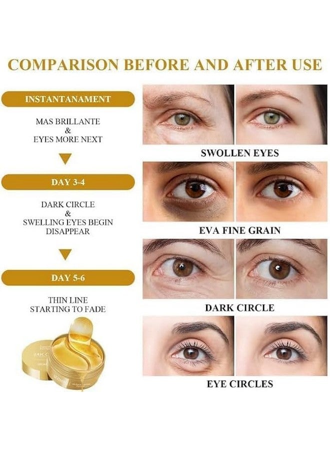 ADEMNEX Under eye Patches for Dark Circles with 24k Gold | Pack of 60 Eye Cooling Gel Pads | Hydrogel Eye Patch Mask with Collagen for Relaxing Eyes, Reducing Puffiness & Wrinkles (Gold) - Image 4