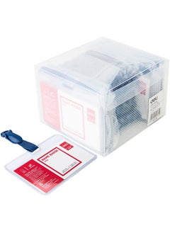 Deli 50-Piece Clear Name Badge Holder With Clip  - Image 1