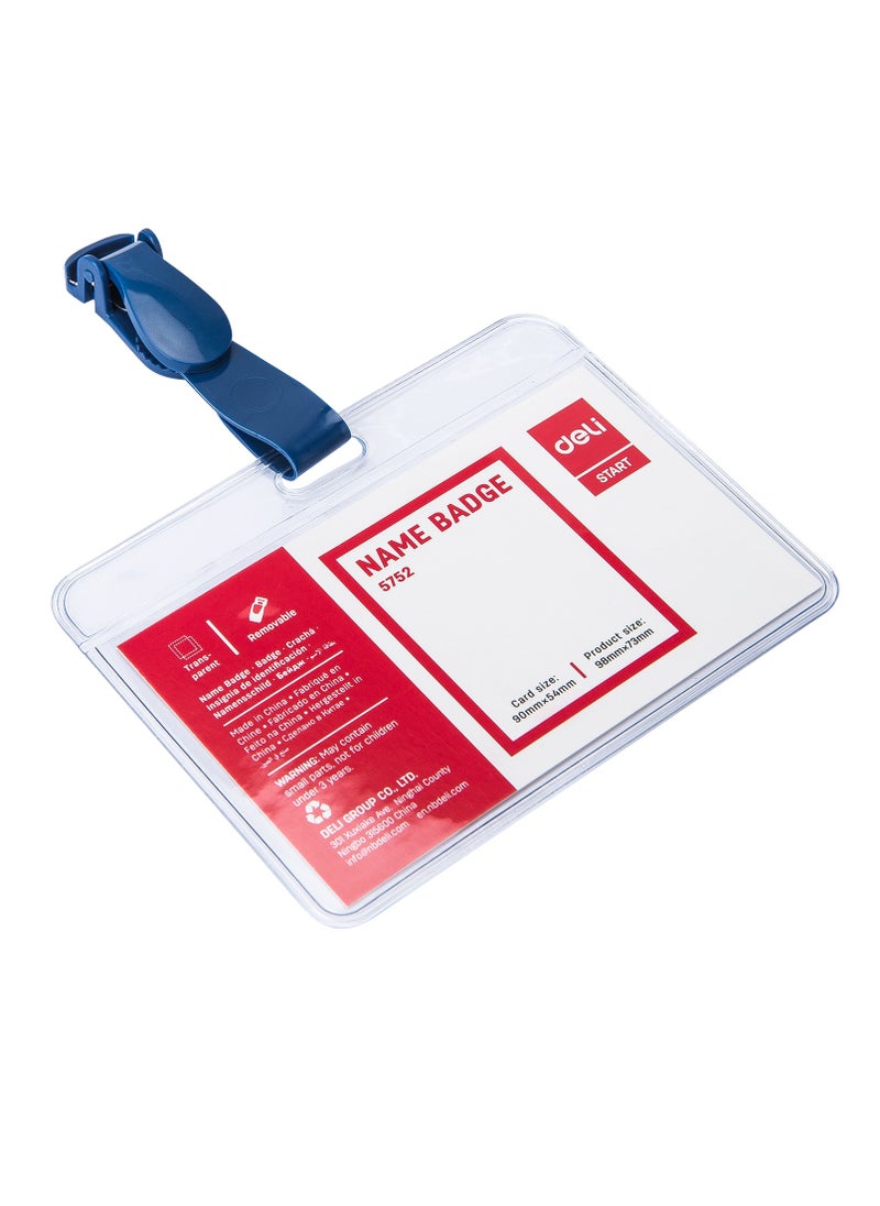 Deli 50-Piece Clear Name Badge Holder With Clip  - Image 3