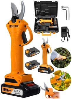 Steiner German 128 Vf 10AH Professional Double Battery Vineyard Shears Branch Pruning Shearing Machine with Bag Orange  - Image 2