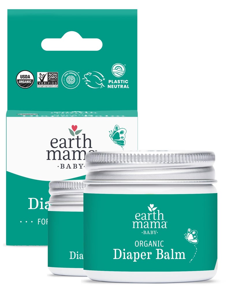 Earth Mama Organic Diaper Balm 2-Ounce | Diaper Cream for Baby | EWG Verified, Petroleum & Artificial Fragrance-Free with Calendula for Sensitive Skin (2-Pack) - Image 1