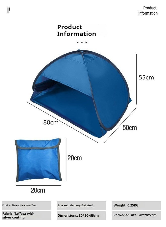 Mini Pop Up Head Sun Shelter Tent, Dual Use Indoor Outdoor Anti-UV Sun Shade Canopy with Touch Screen Phone Window & Side Storage Pocket, Portable Lazy Tanning Tent for Beach Balcony Bed Pool Camping Fishing - Image 5