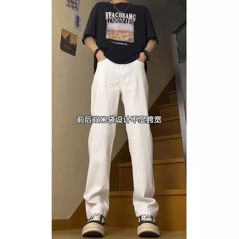 Unisex Classic Denim Jeans Loose Fit Daily Outdoor Wear - Image 3