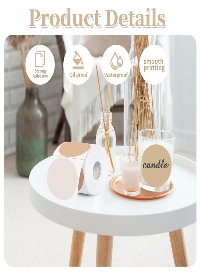 starboling Thermal Label,3 Inch Beige Gradient Round Thermal Printer Sticker,Self-Adhesive Round Direct Thermal Labels,Thermal Stickers for DIY Logo Design,Name Tag (300 Labels/1 Roll) - Image 3