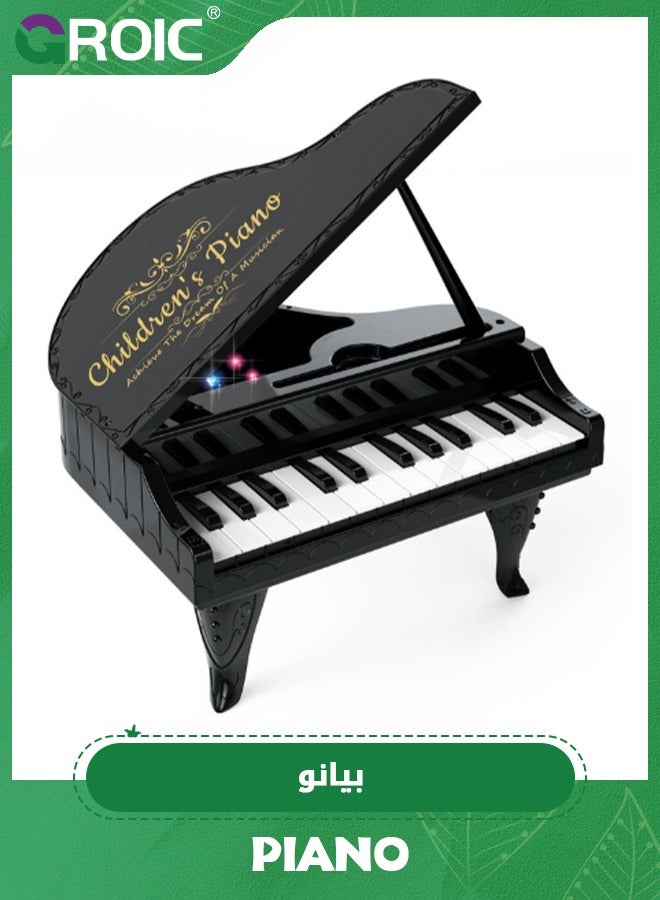 GROIC Piano Toy for Kids,24 Keys Multifunctional Musical Electronic Toy Piano for Toddlers,Piano Keyboard Toy with LED light, 24 Keys Piano,Musical Instrument Toys(Black) - Image 1