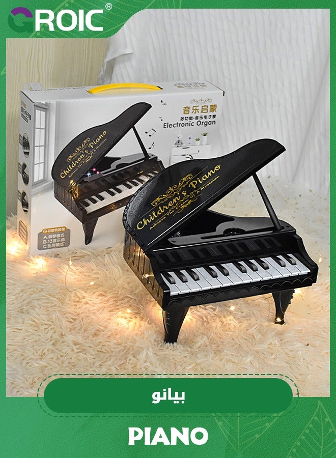 GROIC Piano Toy for Kids,24 Keys Multifunctional Musical Electronic Toy Piano for Toddlers,Piano Keyboard Toy with LED light, 24 Keys Piano,Musical Instrument Toys(Black) - Image 3