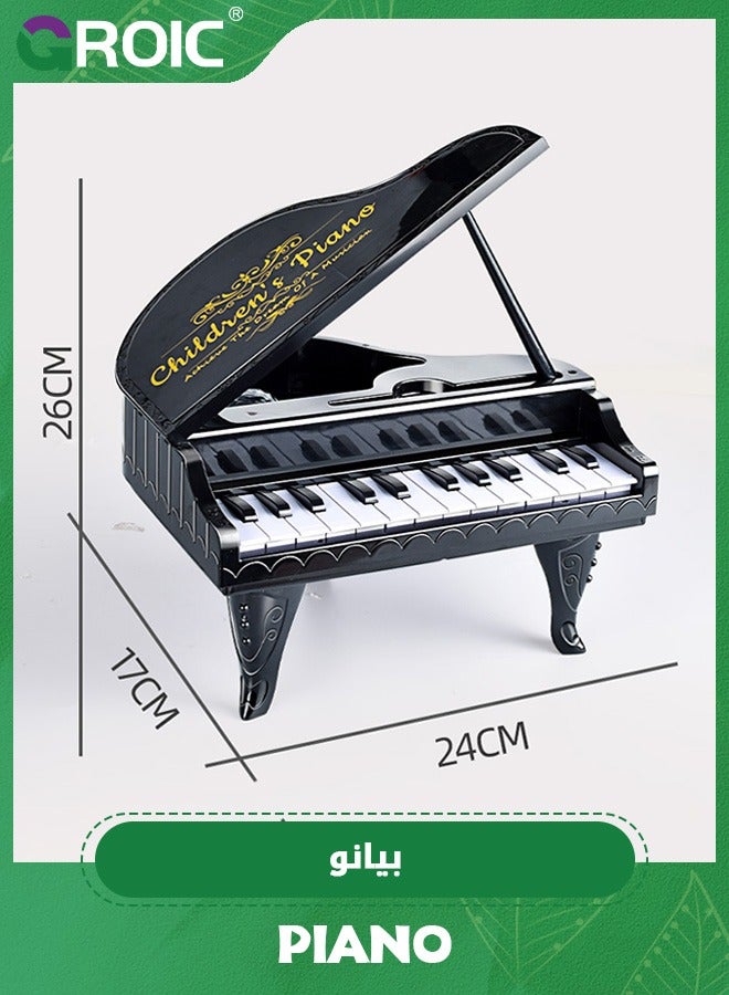 GROIC Piano Toy for Kids,24 Keys Multifunctional Musical Electronic Toy Piano for Toddlers,Piano Keyboard Toy with LED light, 24 Keys Piano,Musical Instrument Toys(Black) - Image 2