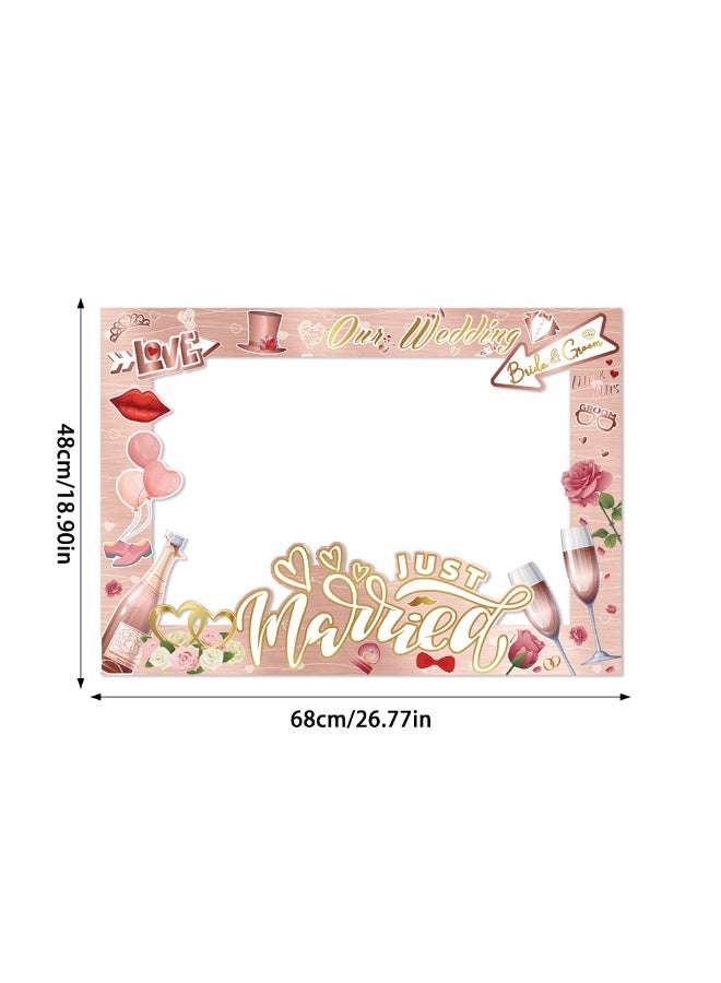 XIYU Hen Party Decoration-25Pcs Photo Booth Props,Rose Gold Team Bride and Groom Selfie Props Paper Photo Frame Hen Party Accessories for Wedding Engagement Bridal Shower Bachelorette Hen Do Party Games - Image 4