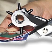 Hypexa Heavy Duty Revolving Punch Plier Kit Punch Hole Tool including Punch Plier Brass Pad Screwdriver and Grinding Rod for Belt Saddle Watch Strap Shoe Fabric Paper etc - Image 5